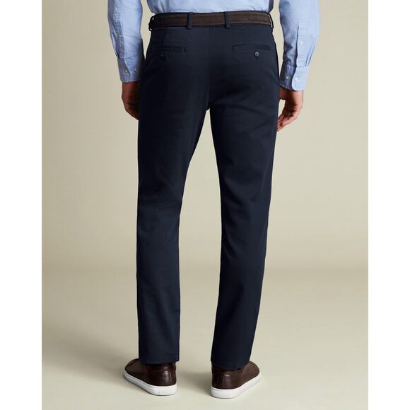 Charles Tyrwhitt Classic Fit Stretch Chino Pants Navy 42W 30L NWT TRC0183NAV420 - Picture 2 of 7